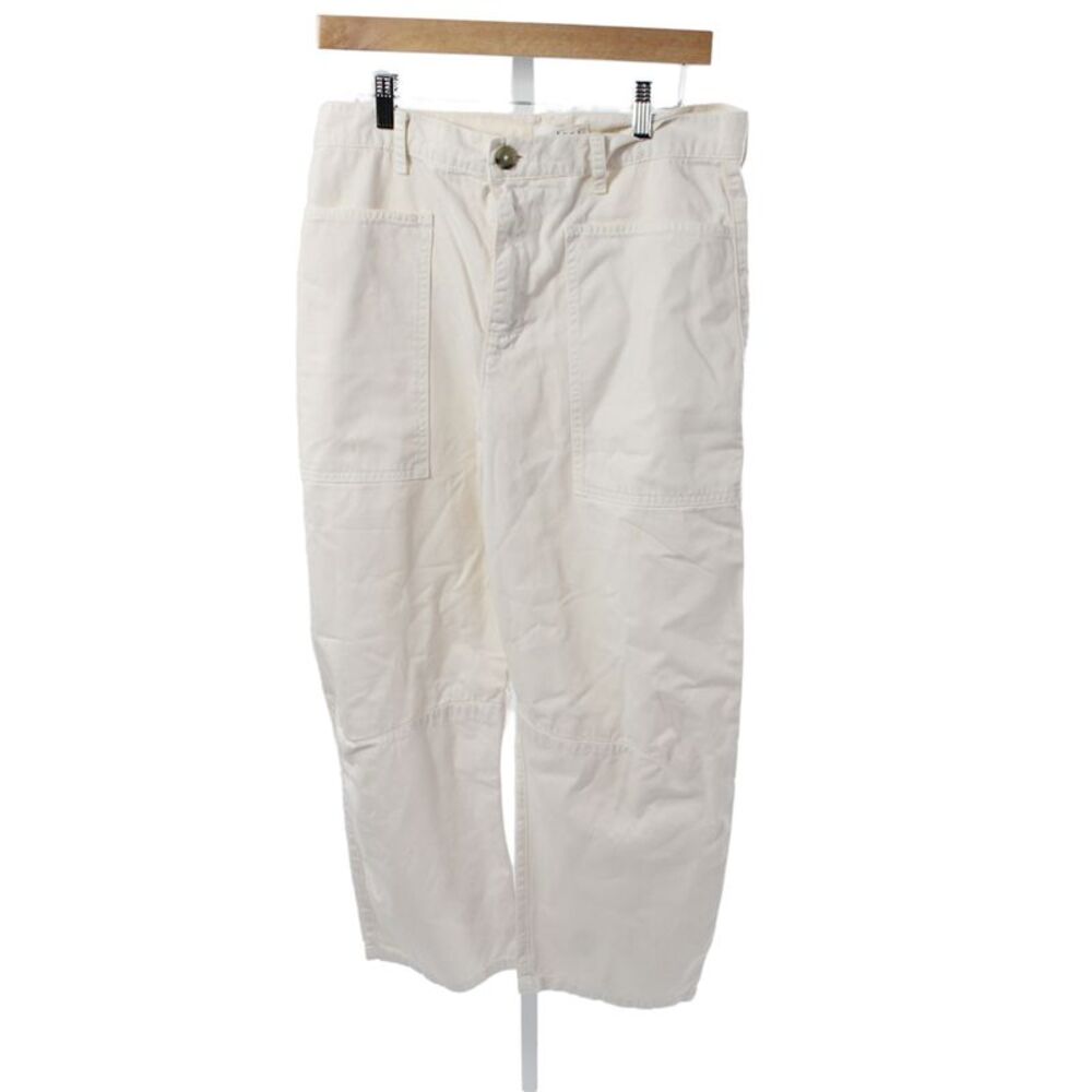Velvet by Graham & Spencer Women Cargo Pants Ivory Cotton Size 10